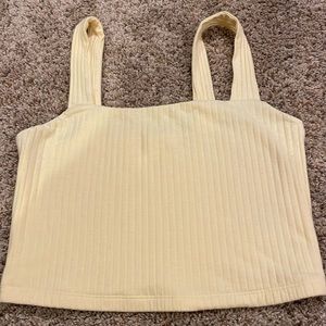 American Eagle crop tank top, soft yellow, size medium